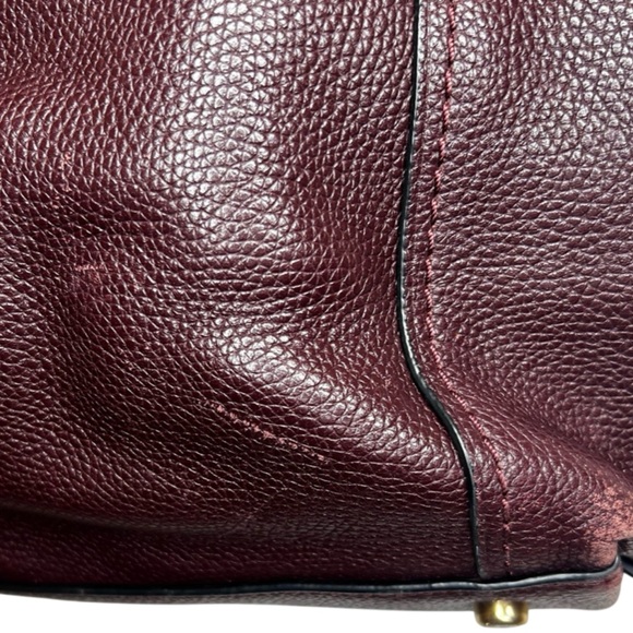 Coach Edie Shoulder Bag 28 in Burgundy Leather - Picture 6 of 10